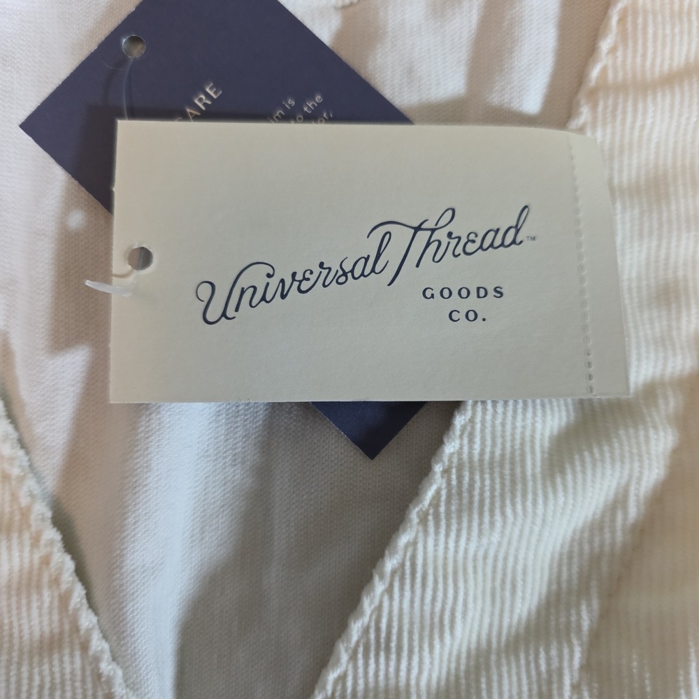 Universal Thread Womens Cream Corduroy Vest Button Front Waistcoat NWT Medium - Picture 5 of 7